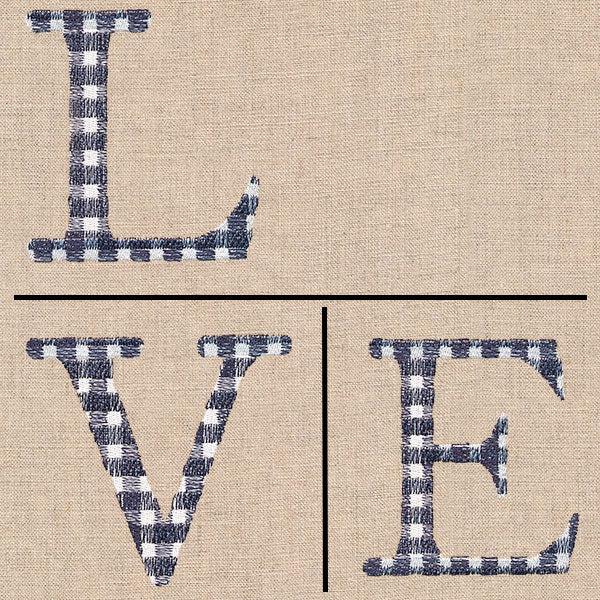Gingham L-O-V-E Letters