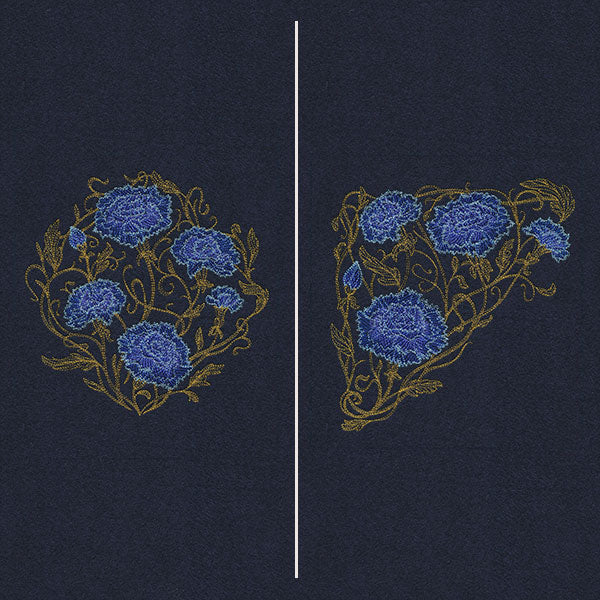 Gilded Filigree Carnations Pillow Pair