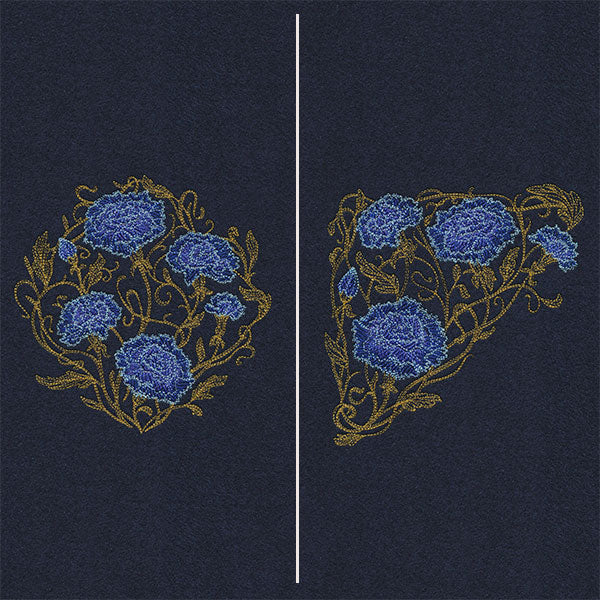 Gilded Filigree Carnations Pillow Pair