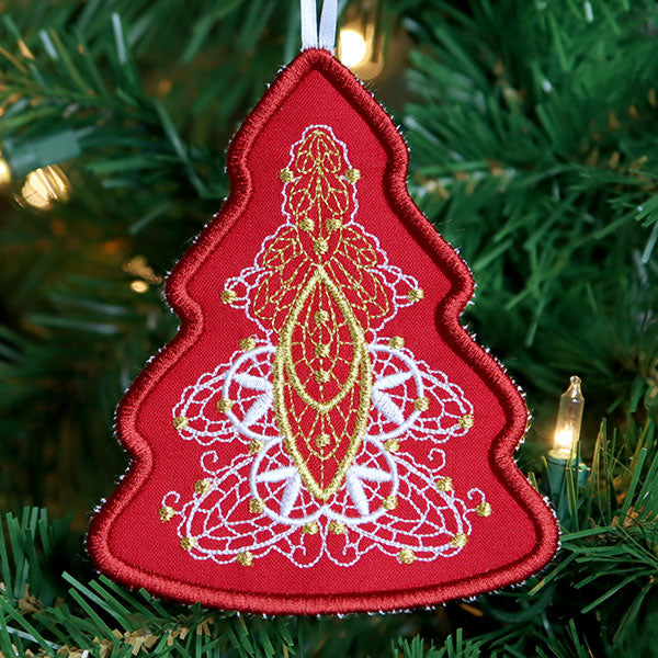 Regal Renaissance Christmas Tree Ornament (In-the-Hoop)