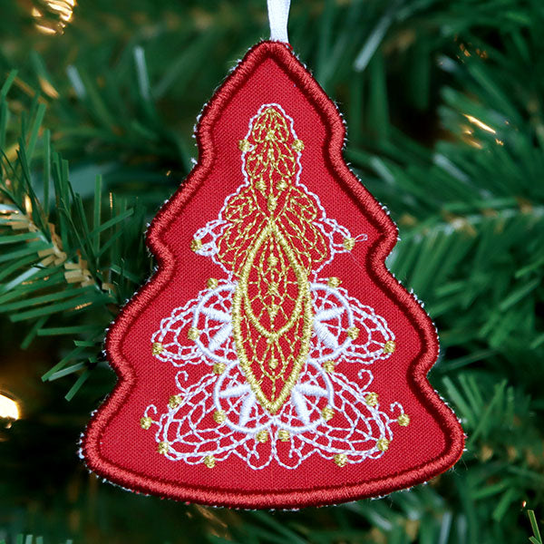Regal Renaissance Christmas Tree Ornament (In-the-Hoop)