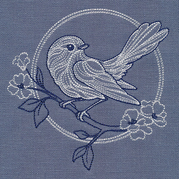 Sparrow & Flowers Pillow Pair