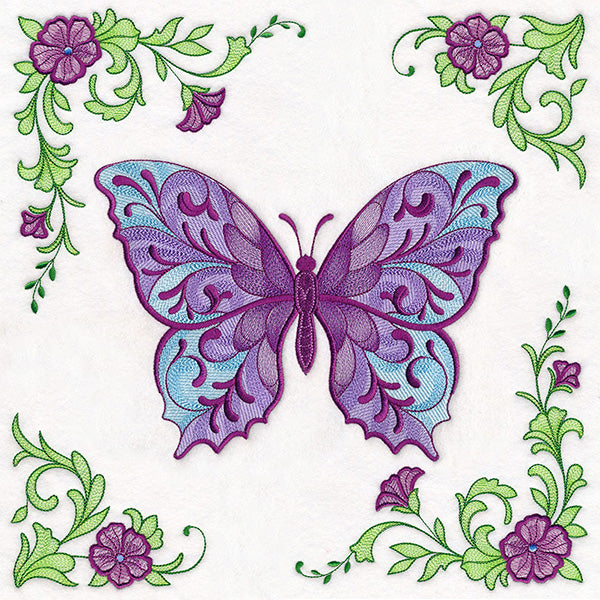 Butterfly & Flowers Pillow Pair
