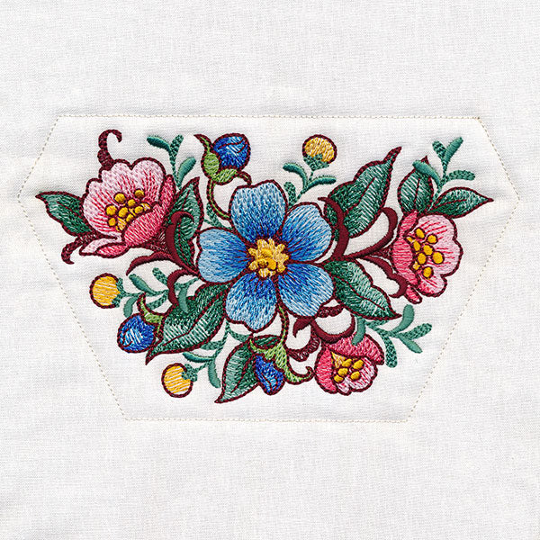Blooming Hexagon Pocket Potholder