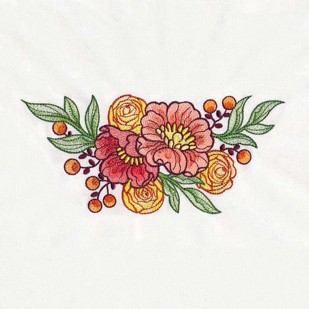 Autumn Blooms Hexagon Pocket Potholder