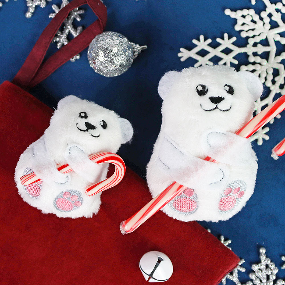 Polar Bear Candy Cane Holder Stuffie (In-the-Hoop)
