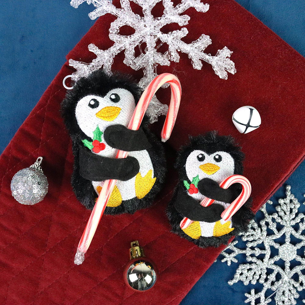 Penguin Candy Cane Holder Stuffie (In-the-Hoop)