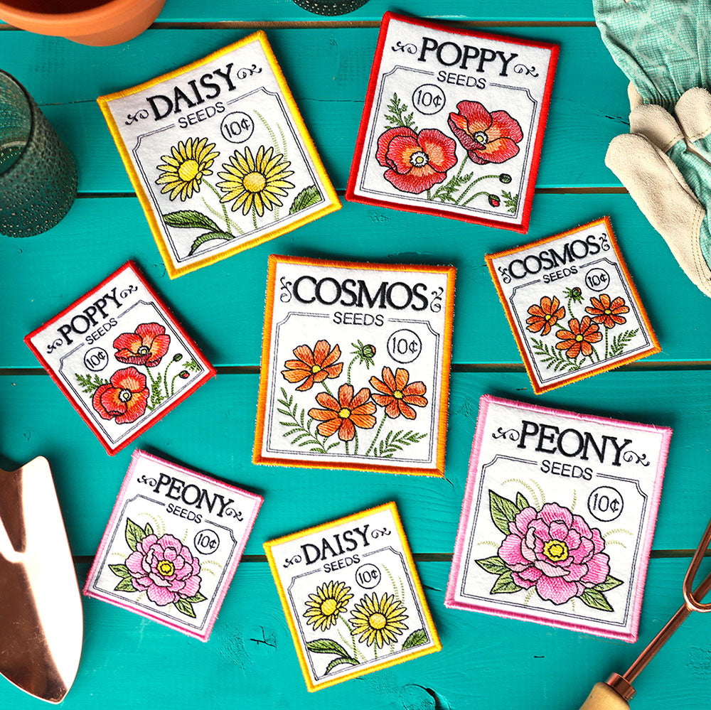 Garden Seed Packet Coaster - Poppy (In-the-Hoop)