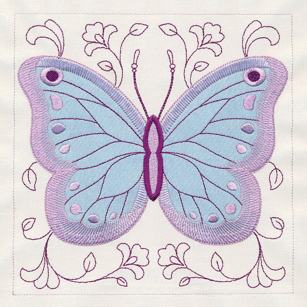 Butterfly and Blooms Quilt Block Set