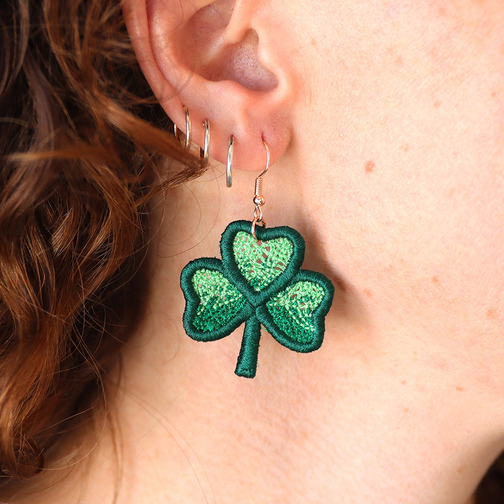 Lucky Shamrock Earrings (Miniature Lace)