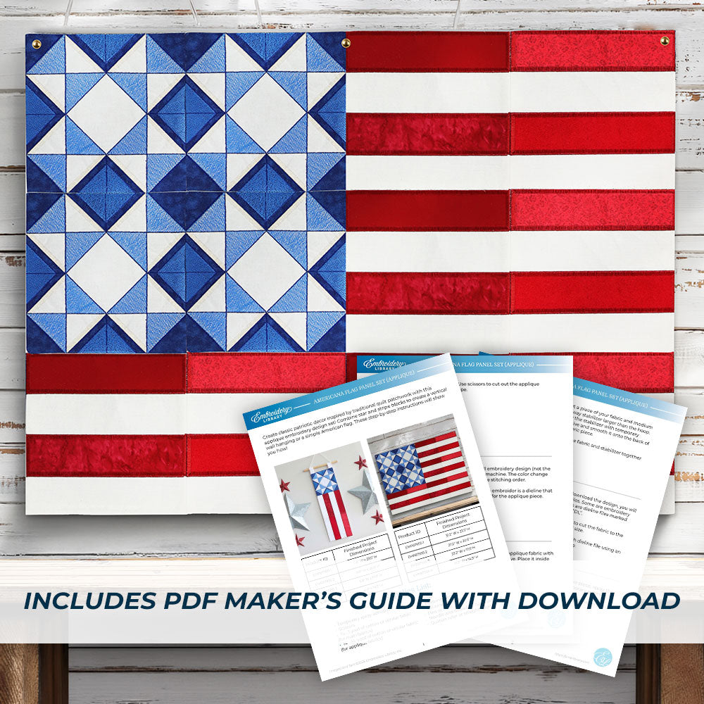 Americana Flag Panel Set (Applique)