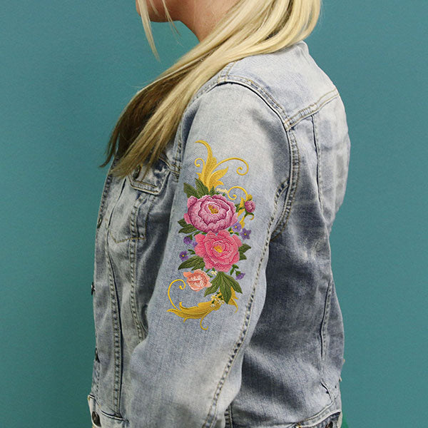 Peony Spray with Flourish