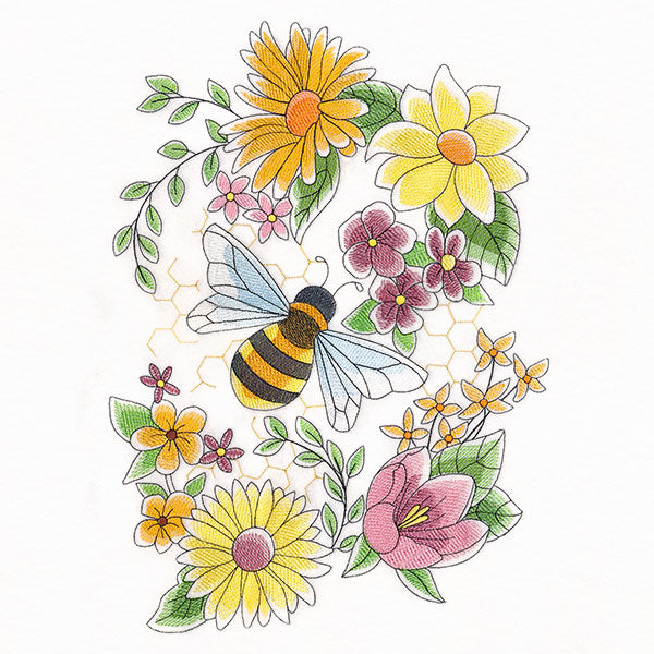 Buzzing Bee and Blooms Feature
