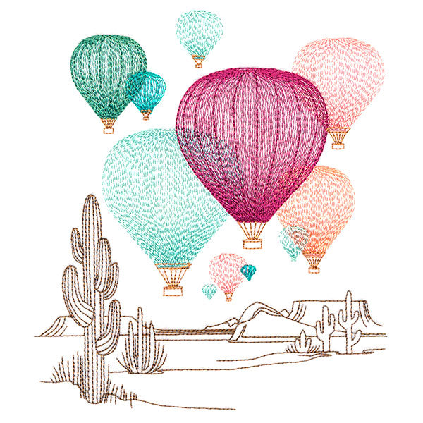 Southwest Hot Air Balloon Scene