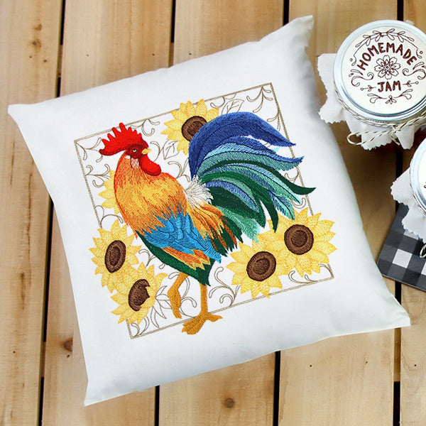 Rooster & Sunflower Square