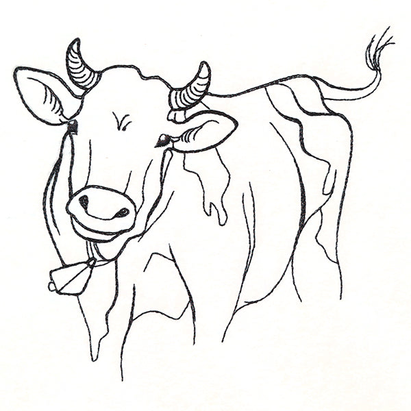 Simple Farm Sketch - Cow