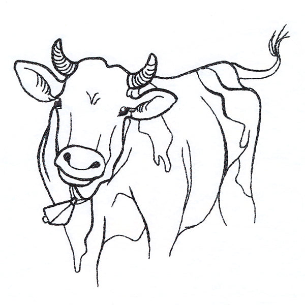 Simple Farm Sketch - Cow
