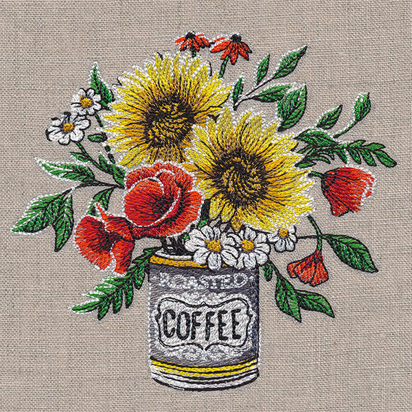 Coffee Can Sunflower Bouquet