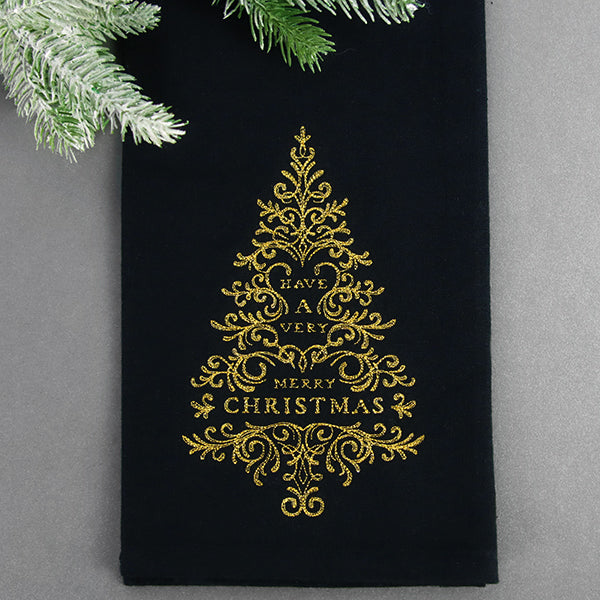 Calligraphic Merry Christmas Tree