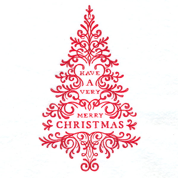 Calligraphic Merry Christmas Tree