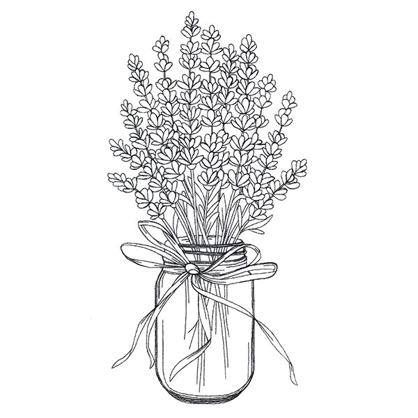 Lavender Canning Jar Bouquet Etching