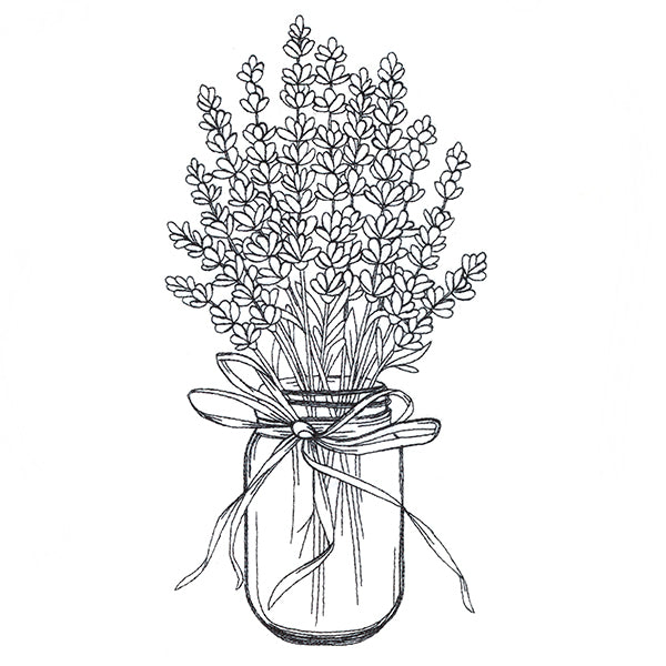 Lavender Canning Jar Bouquet Etching