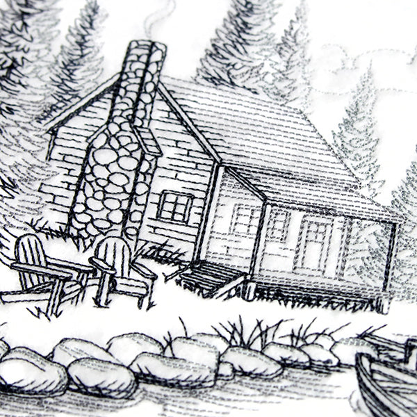 Lakeside Cottage Scene