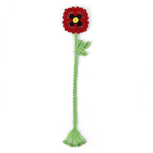 Poppy Bookmark (Battenburg Lace)