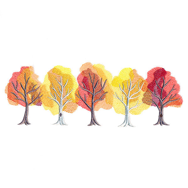 Colors of Autumn Tree Border