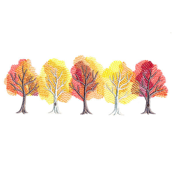 Colors of Autumn Tree Border