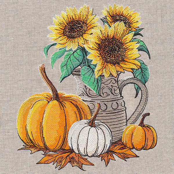 Autumn's Majesty Pumpkins & Sunflowers Bouquet