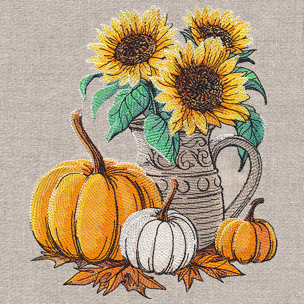 Autumn's Majesty Pumpkins & Sunflowers Bouquet