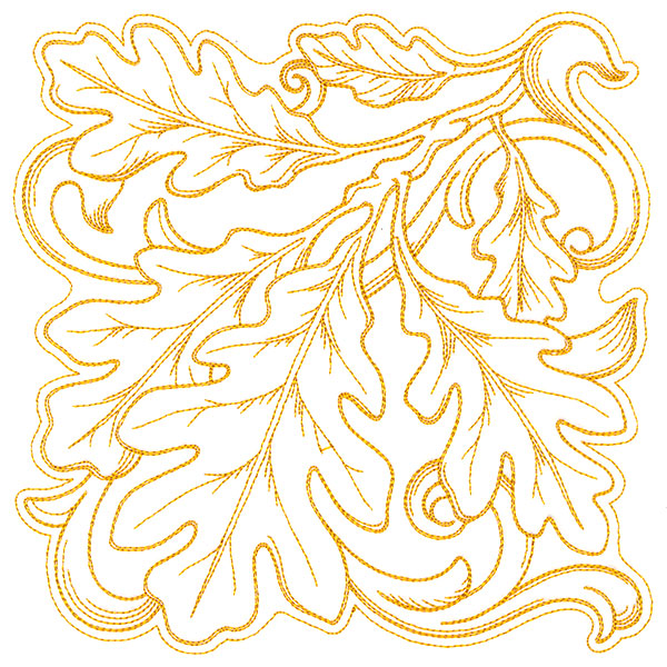 Oak Leaves in Autumn Square