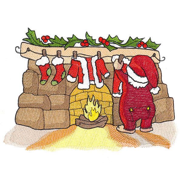 Christmas Night Clothesline Santa