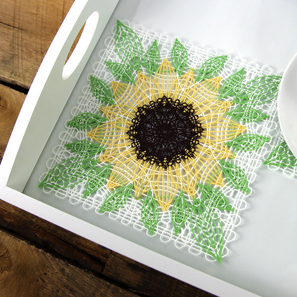 Delightful Sunflower Granny Square (Battenburg Lace)