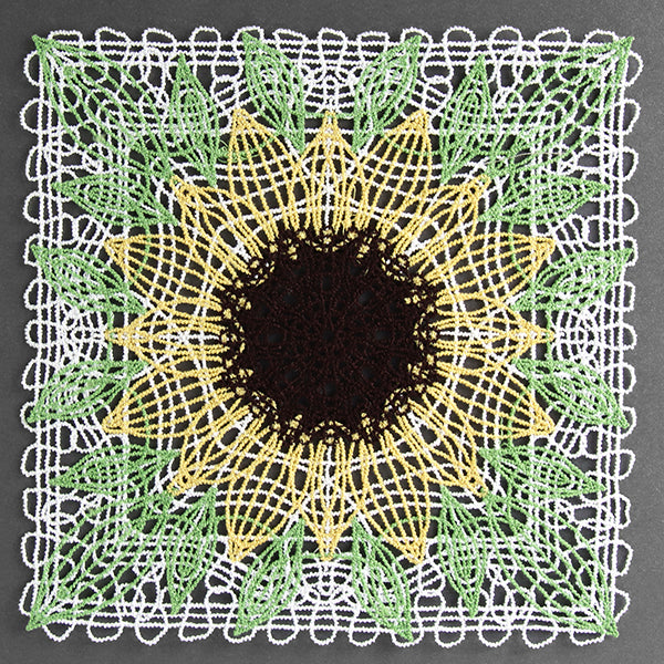 Delightful Sunflower Granny Square (Battenburg Lace)