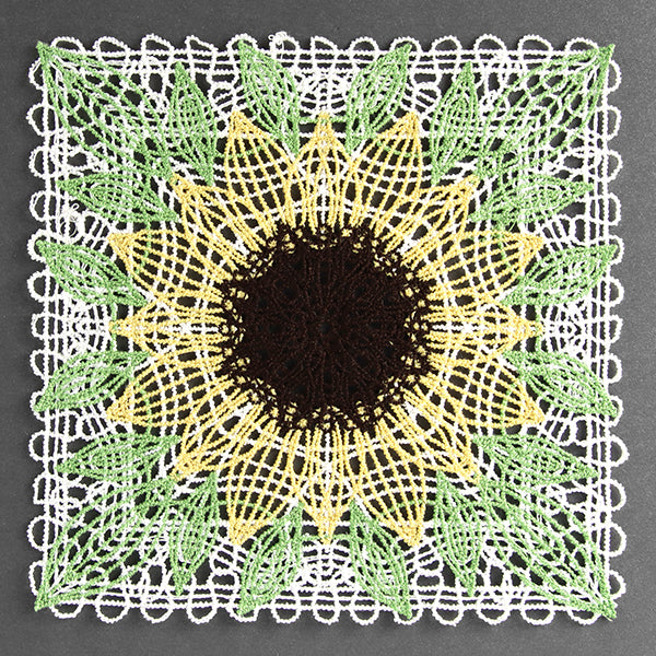 Delightful Sunflower Granny Square (Battenburg Lace)