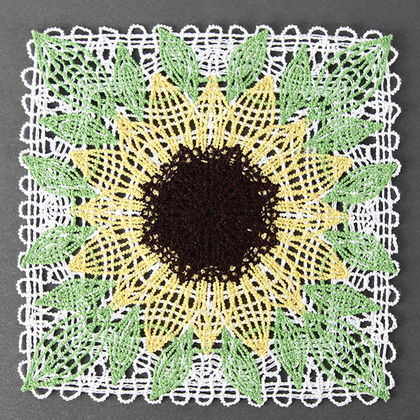 Delightful Sunflower Granny Square (Battenburg Lace)