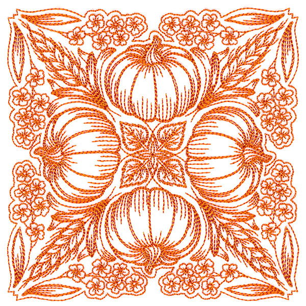 Blissful Pumpkin Kaleidoscope Square