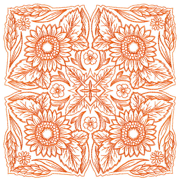 Blissful Sunflower Kaleidoscope Square