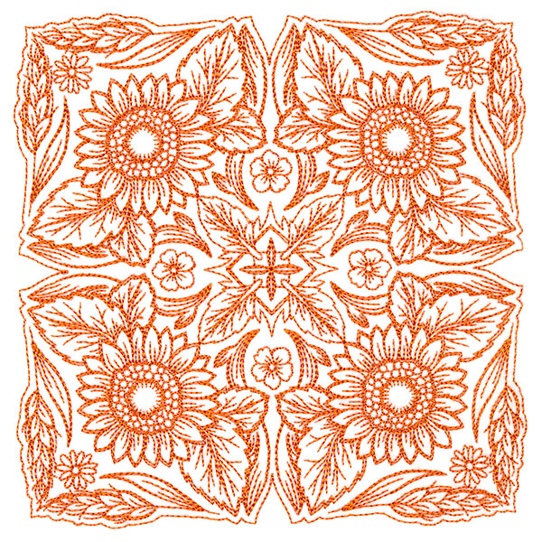 Blissful Sunflower Kaleidoscope Square