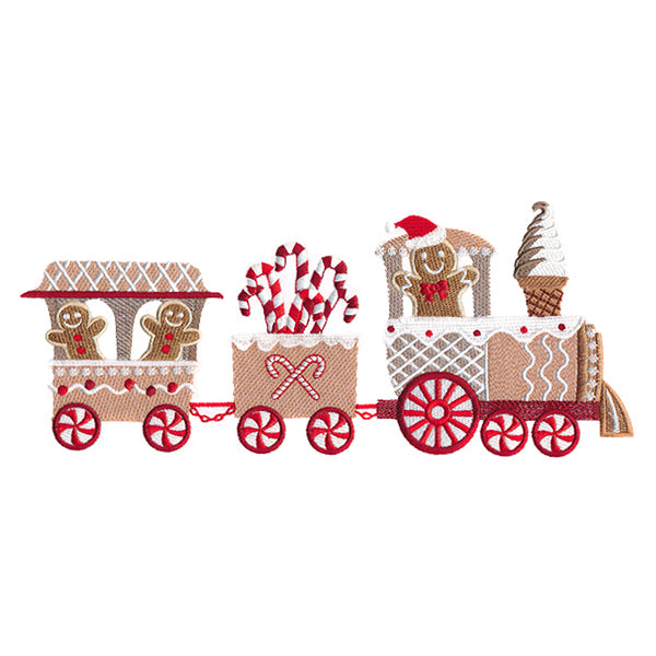 Candy Cane Christmas Train Border