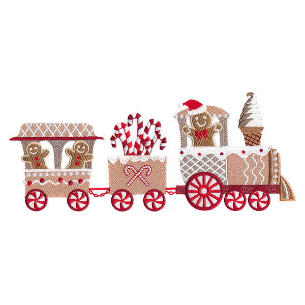 Candy Cane Christmas Train Border