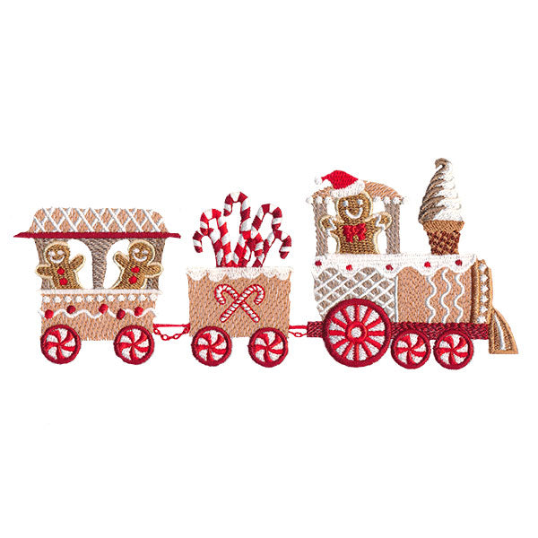 Candy Cane Christmas Train Border