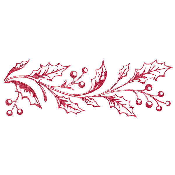 Festive Christmas Holly Border