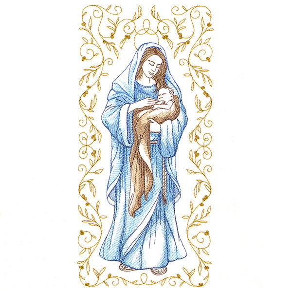 Mary & Baby Jesus in Botanicals