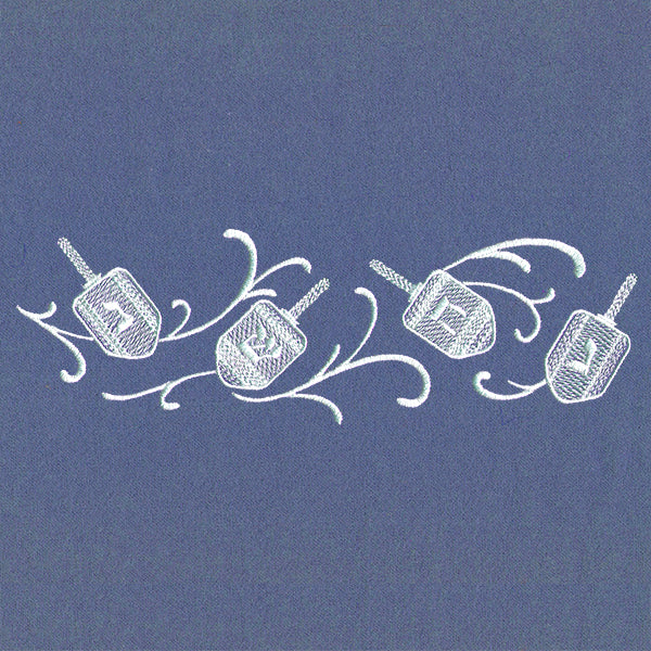 Dreidels in Swirls Border