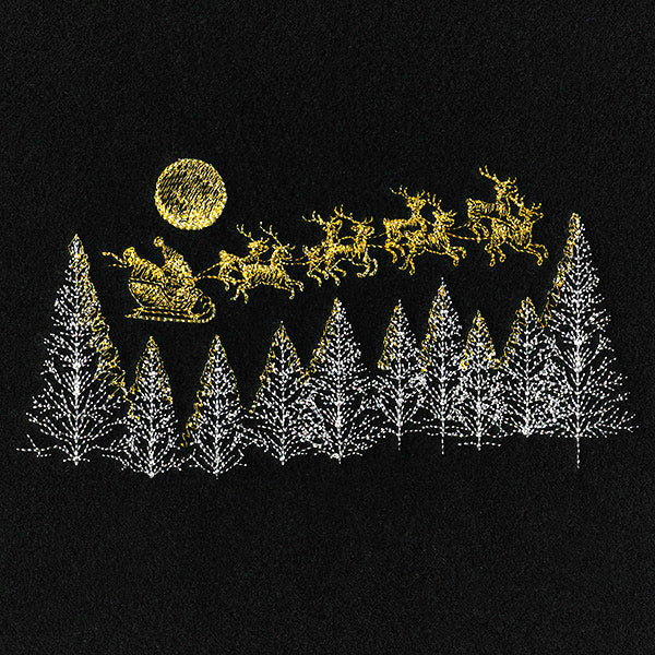 Santa Under the Moonlit Sky