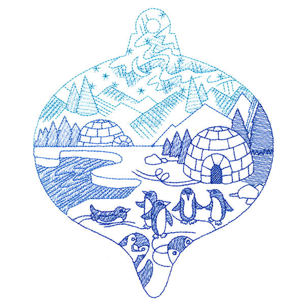 Delightful Penguin Ornament Scene