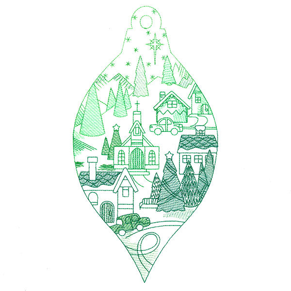 Peaceful Village Ornament Scene